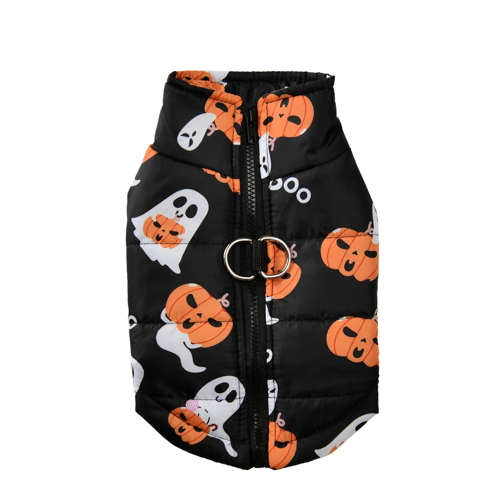 Halloween Dog Clothes Winter Warm Puppy Vest Jacket for Small Dogs Cats Outdoor Waterproof Pet Coat Chihuahua Costume Apparel